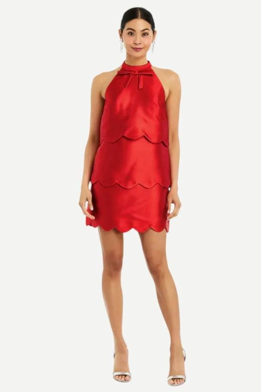 Mestiza New York Cannes Convertible Mini Dress in Rose Red 4